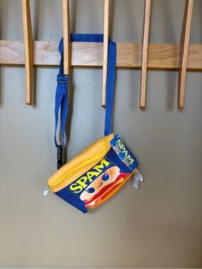 Fiesta Blue & Yellow SPAM Character Crossbody Bag with Orange Trim